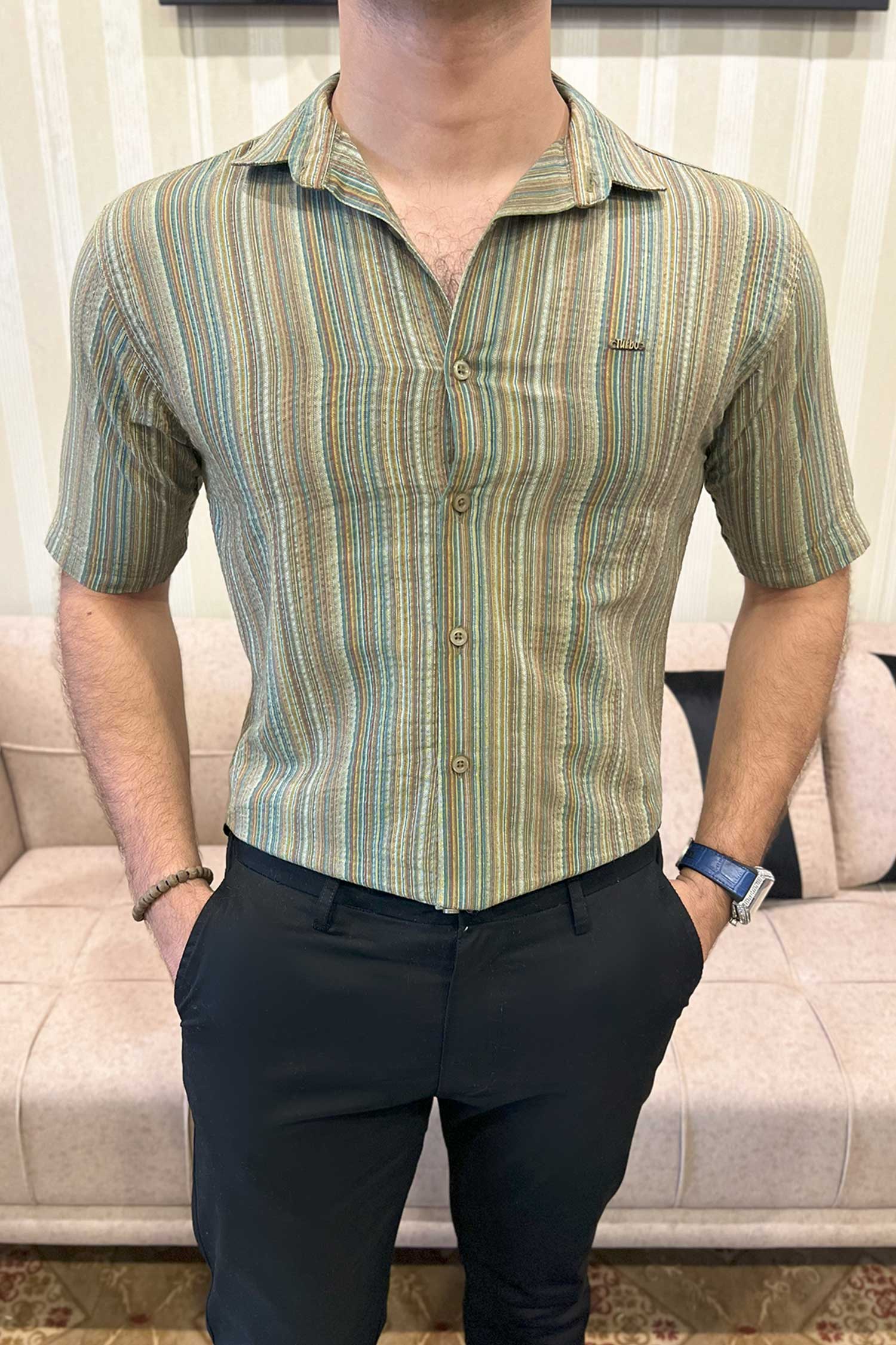 Turbo Spring Edit Textured Casual Shirt
