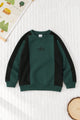 Alo Color-Block Quarter Round Neck Kid's Sweatshirt In Green