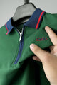 Turbo Record Zip Collar-Block Men's Polo Shirt In Green