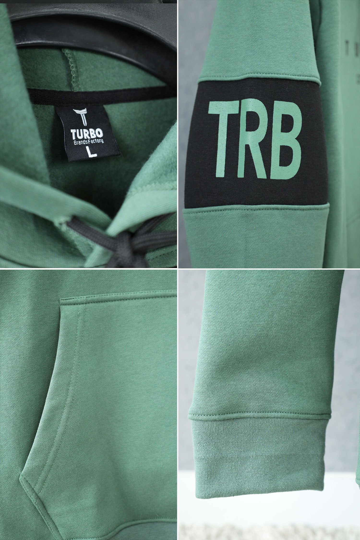 Turbo Original Elbow Writing Panel Fleece Hoodie