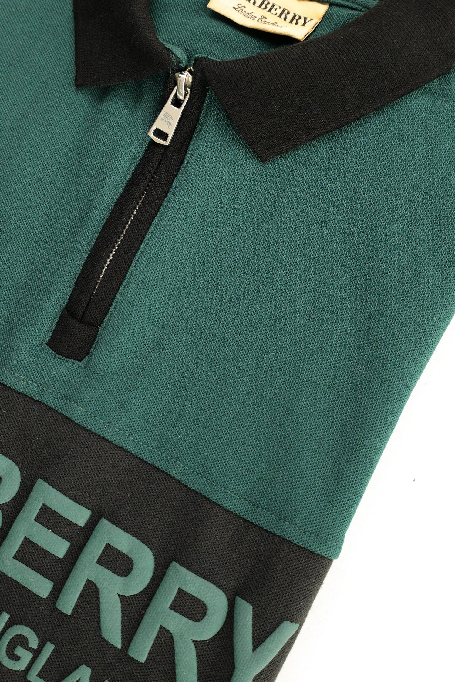Brbrry 'The Lndn Englnd' Edition Zip Men's Polo Shirt