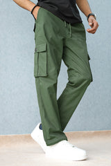 Turbo Loose Bottom Cargo Trouser In Green