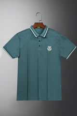 Turbo Embroidered Emblem Men's Polo Shirt In Green