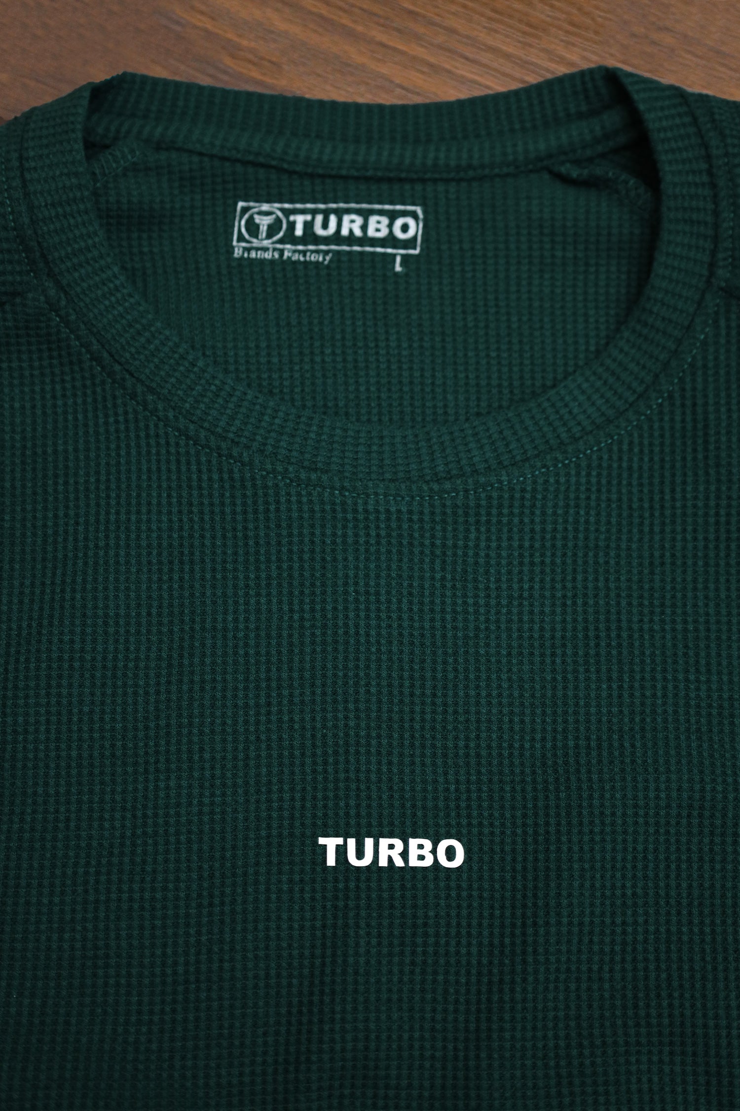 Turbo Waffle Texture Round Neck Thermal Cotton Men's Sweatshirt