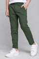 Turbo Regular Slim Fit Cotton Pant For Boys In Green