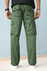 Turbo Loose Bottom Cargo Trouser In Green
