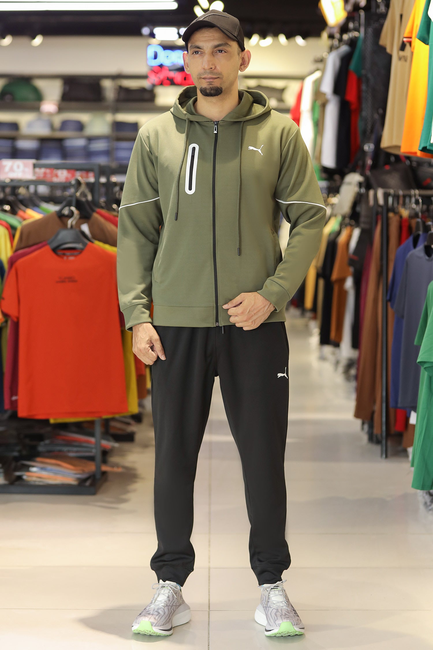Pma Mens Vent Hooded Woven Zipper Tracksuit