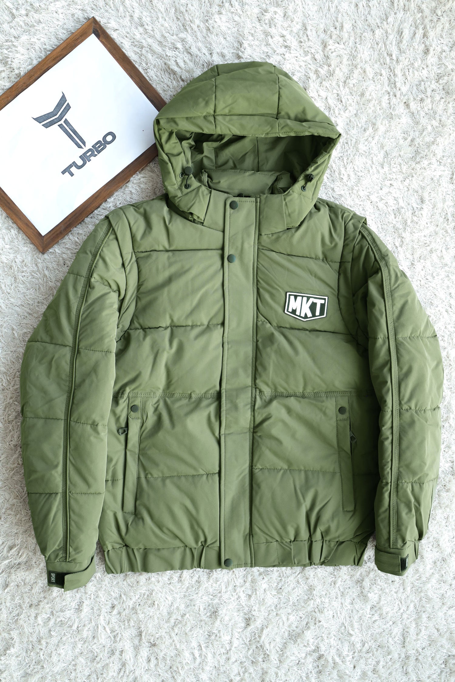 Mkt Removable Sleeves Imported Puffer Jacket