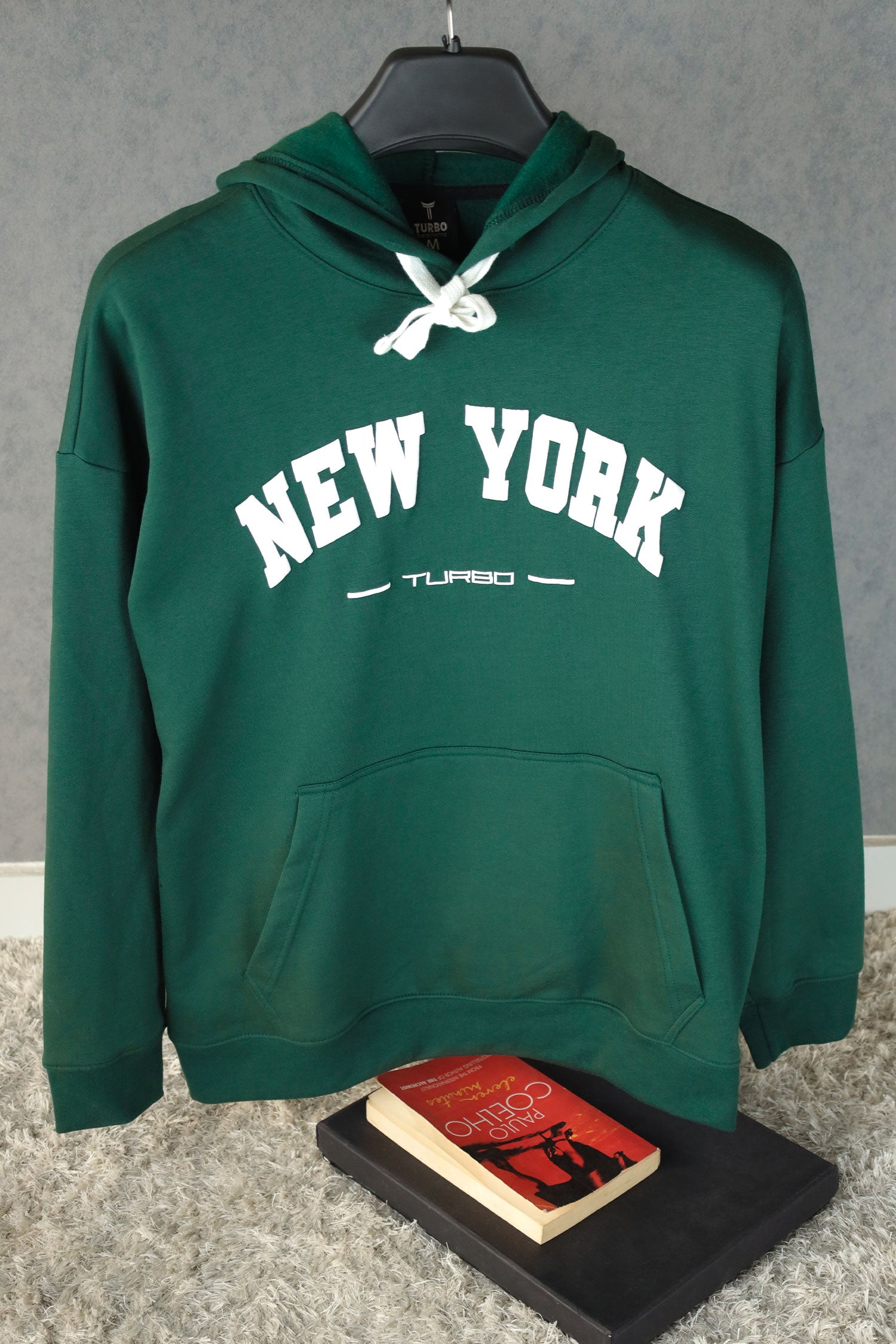 Turbo NY Aplic Print Fleece Hoodie In Green