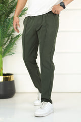Turbo Micron Swift-Line Panel Trouser In Olive Green