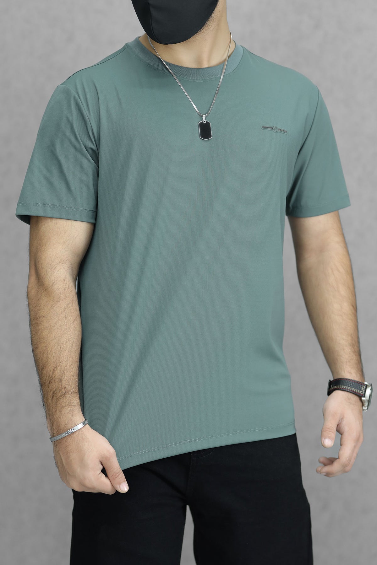 Replay Loose Crew Neck Imported T-Shirt In Green