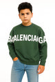 Blncaga Crewneck Typography Print Unisex Kids Sweatshirt