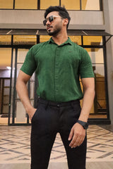 Turbo Artistic Touch Comfort Casual Shirt In Green