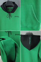 Plm Angl Contrast Tone Cap Fleece Hoodie In Green