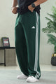Adds Iconic Three-Stripe Detailing Loose Bottom Trouser In Green
