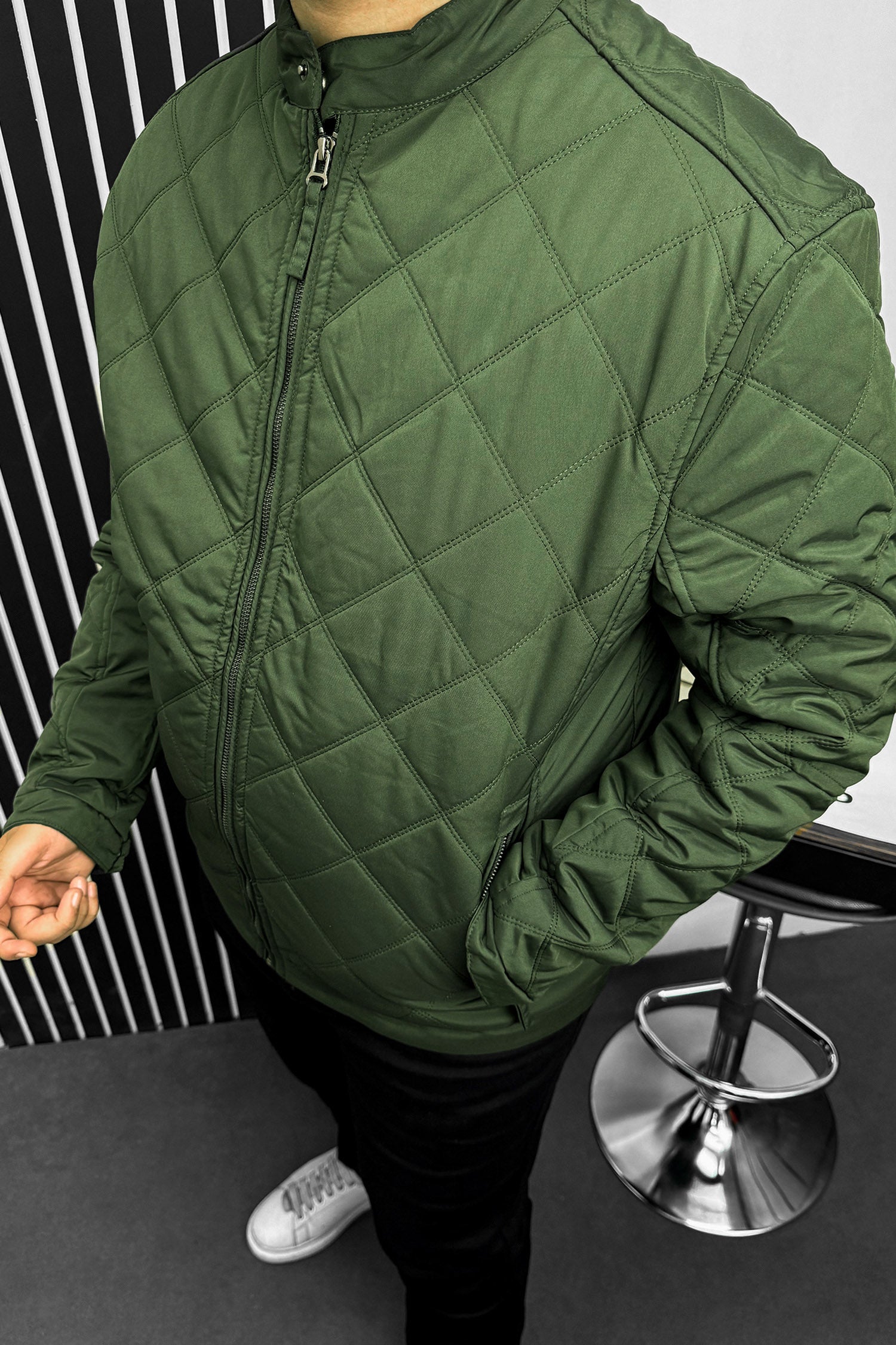 Dual Stitch Cross Padded Imported Big Size Men's Puffer Jacket