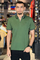 Turbo Contrast Tone Zip Collar Men's Polo Shirt