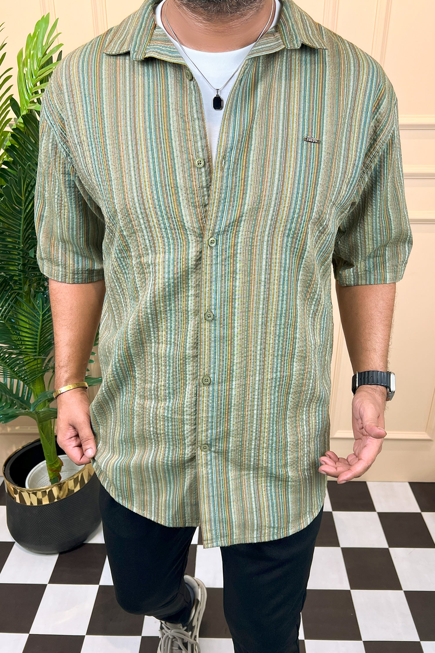Turbo Spring Edit Textured Casual Shirt
