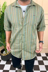 Turbo Spring Edit Textured Casual Shirt In Green