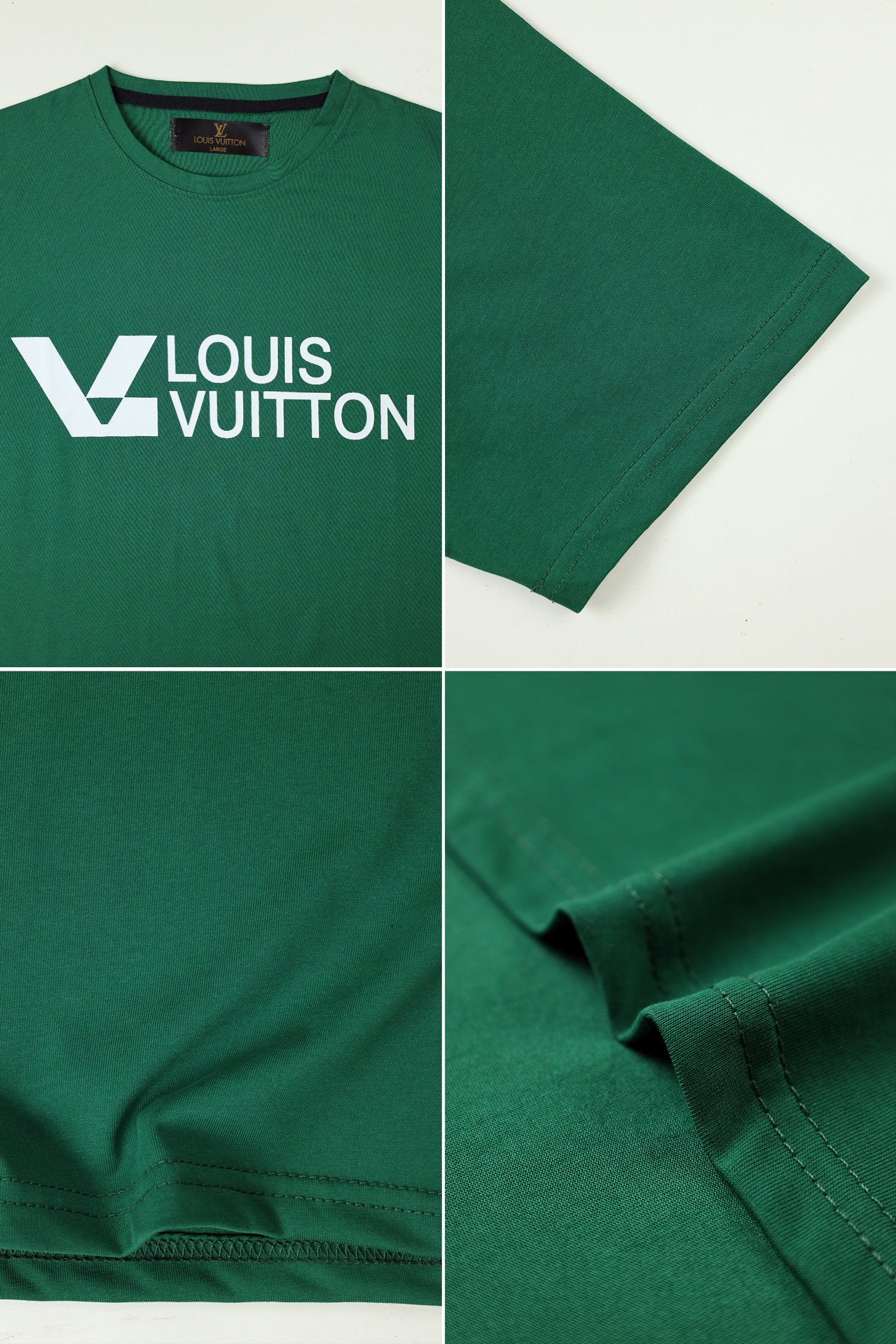 LV Maze Logo Statement Graphic Crew Neck Tee