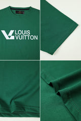 LV Maze Logo Statement Graphic Crew Neck Tee