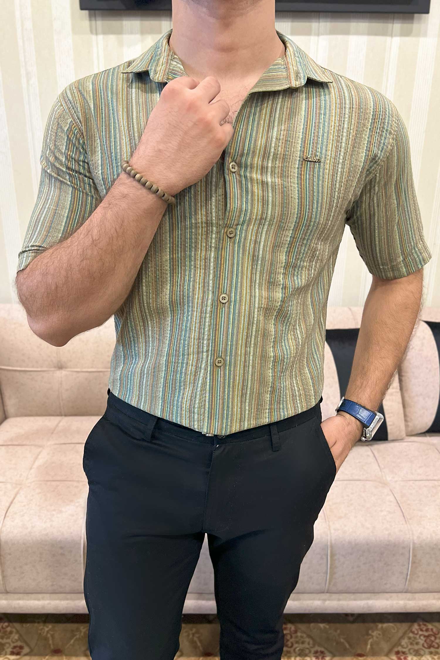 Turbo Spring Edit Textured Casual Shirt