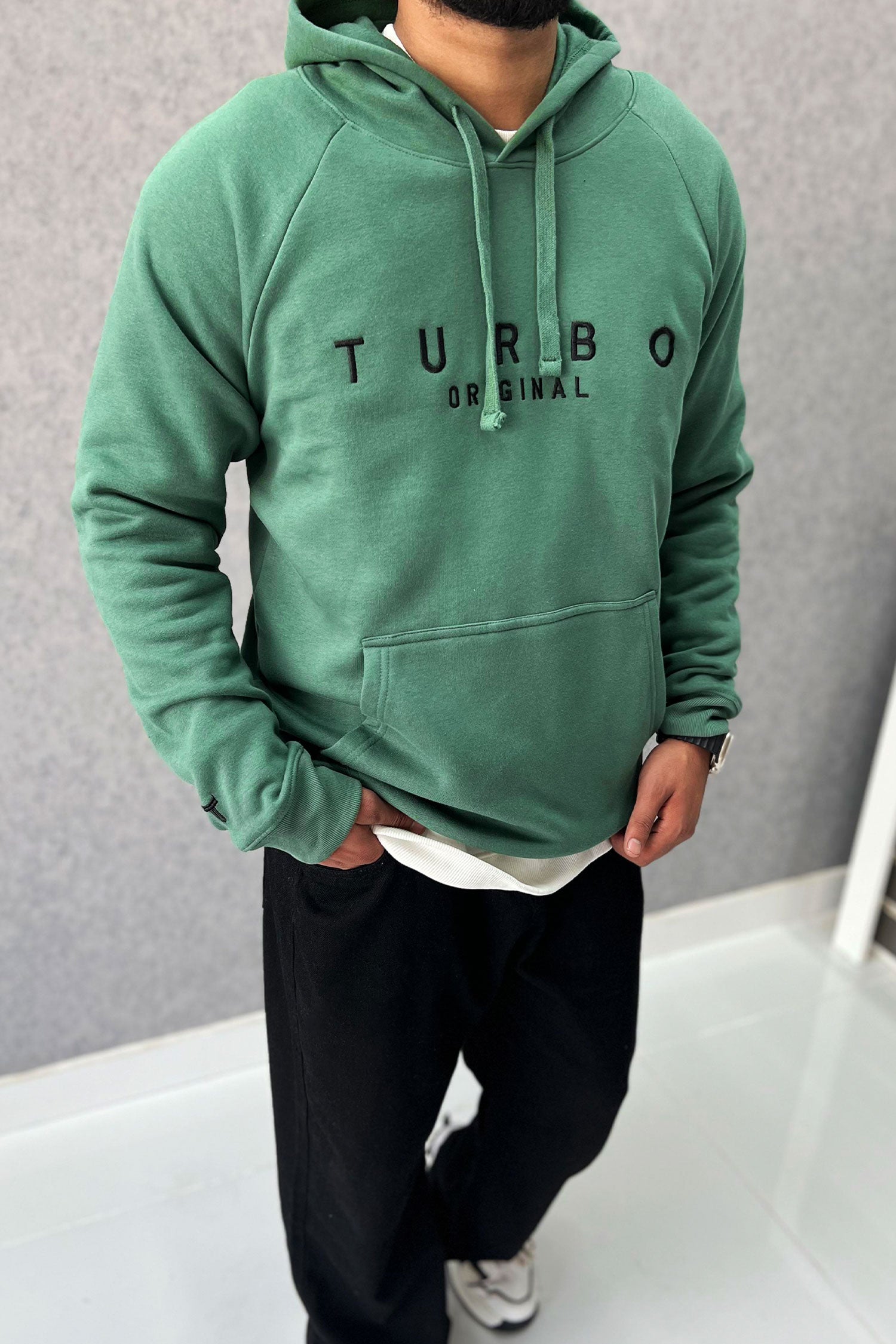 Turbo Original Signature Fleece Hoodie In Green Turbo Brands Factory