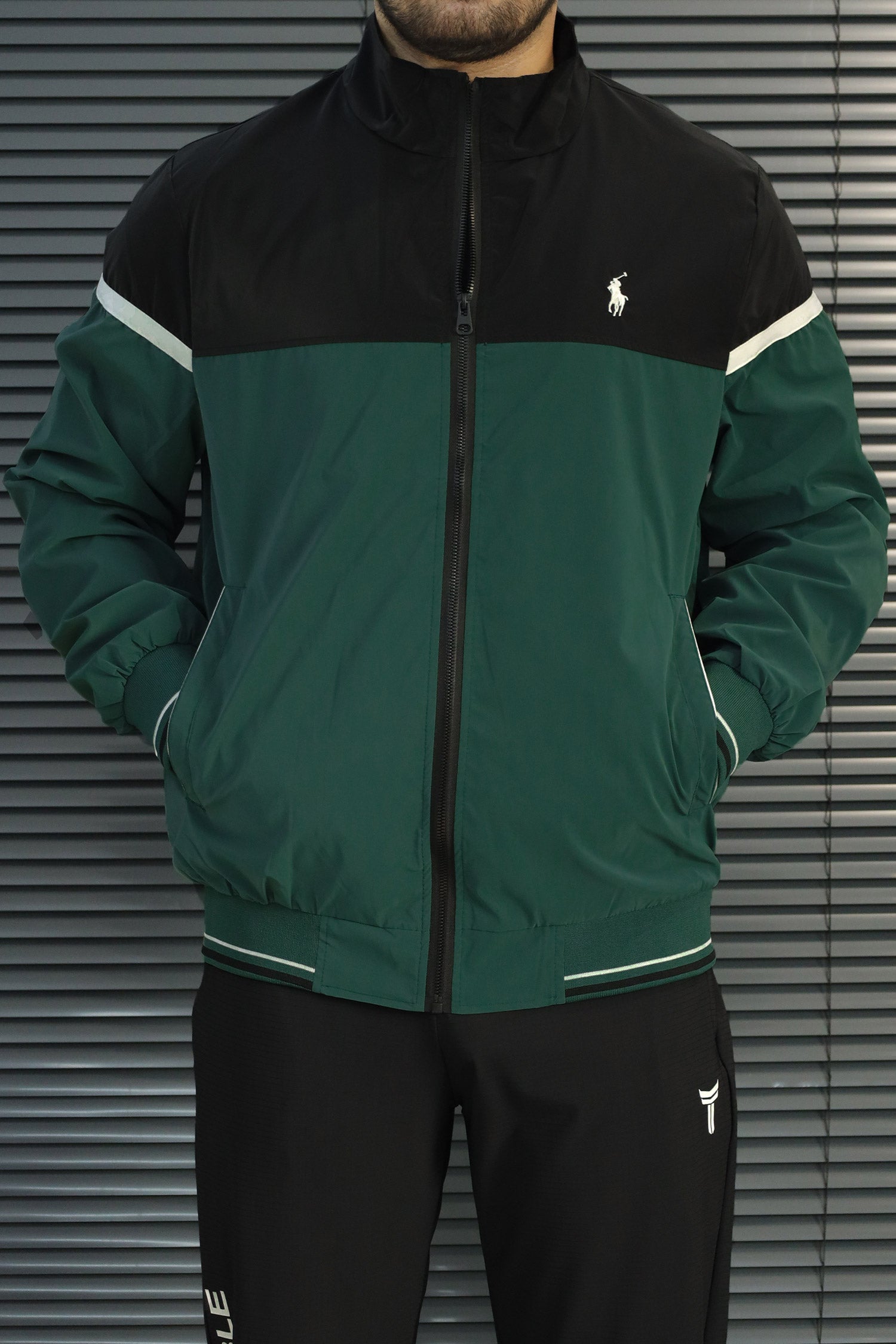 Polo Sporty Water-Repellent Imp Men Sports Jacket In Green