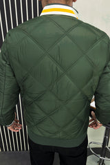 Rph Lren Polo Rib Collar Imported Puffer Jacket In Green