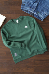 Adds Plain Full Sleeves Men's Sweatshirt In Green