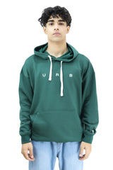 Turbo Embriodered Typography Fleece Hoodie In Green