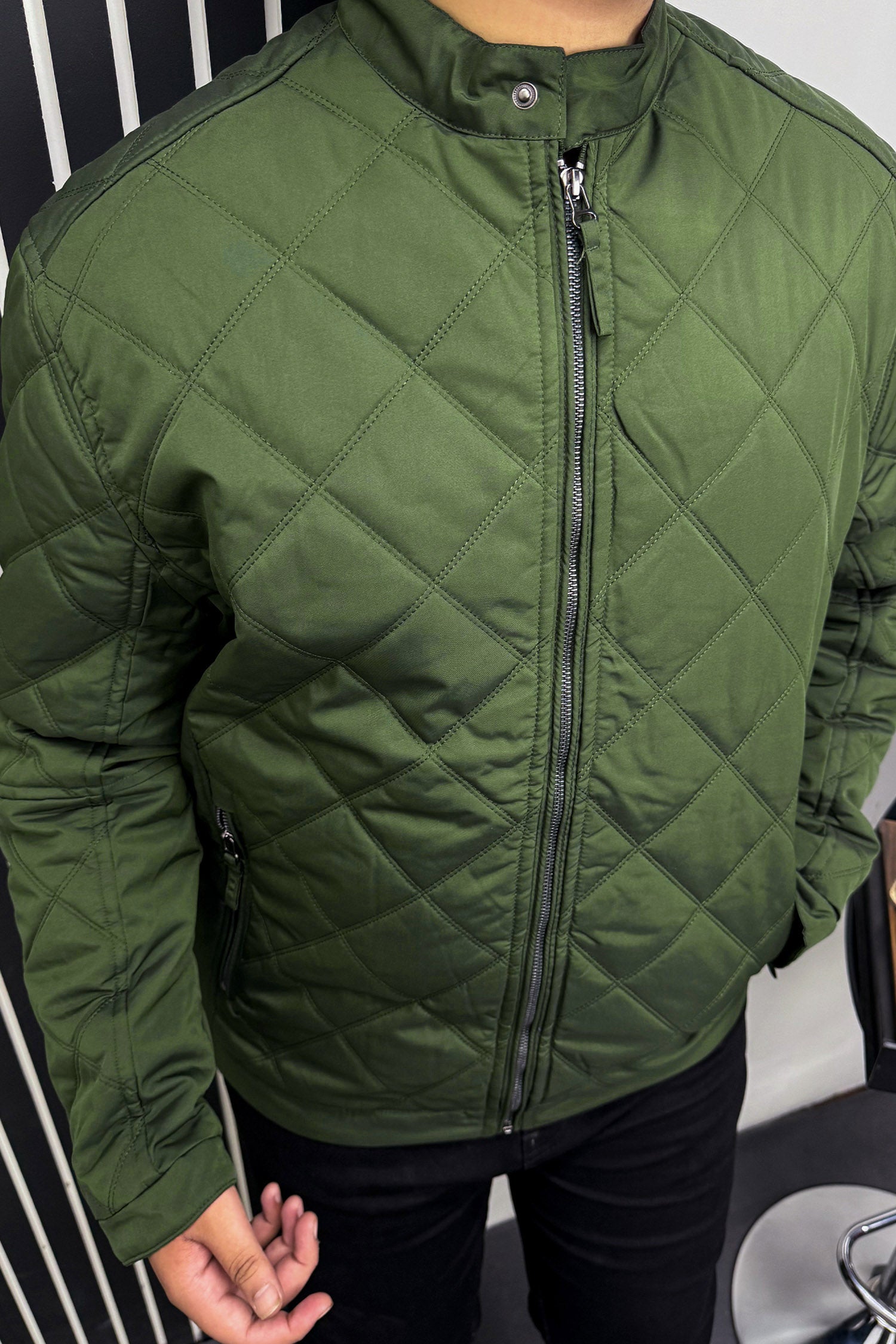 Dual Stitch Cross Padded Imported Big Size Men's Puffer Jacket