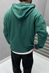 Turbo NY Aplic Print Fleece Hoodie In Green