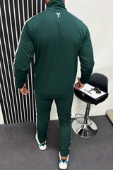 Turbo Strip Panel Men Zipper Tracksuit