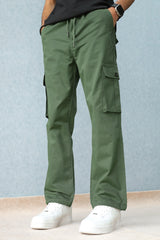 Turbo Loose Bottom Cargo Trouser In Green