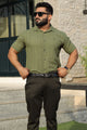 Turbo Endless Cool Embossed Casual Shirt In Green