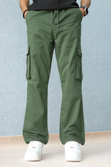 Turbo Loose Bottom Cargo Trouser In Green