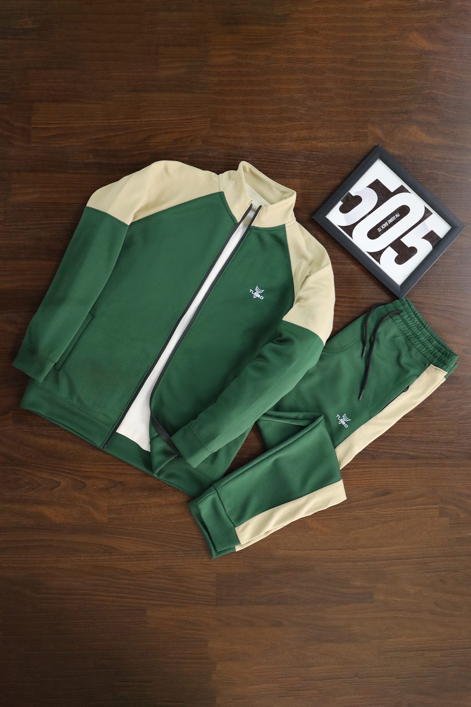 Turbo Raglan Sleeves Panel Moke Neck Zipper Tracksuit