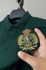 Polo Rph Luren Classic Fit Typography Embroidered Men's Polo Shirt In Green