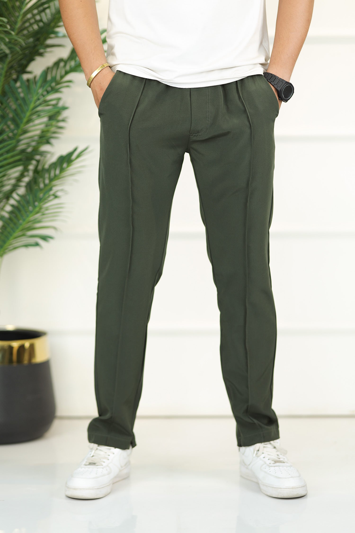 Turbo Micron Swift-Line Panel Trouser In Olive Green