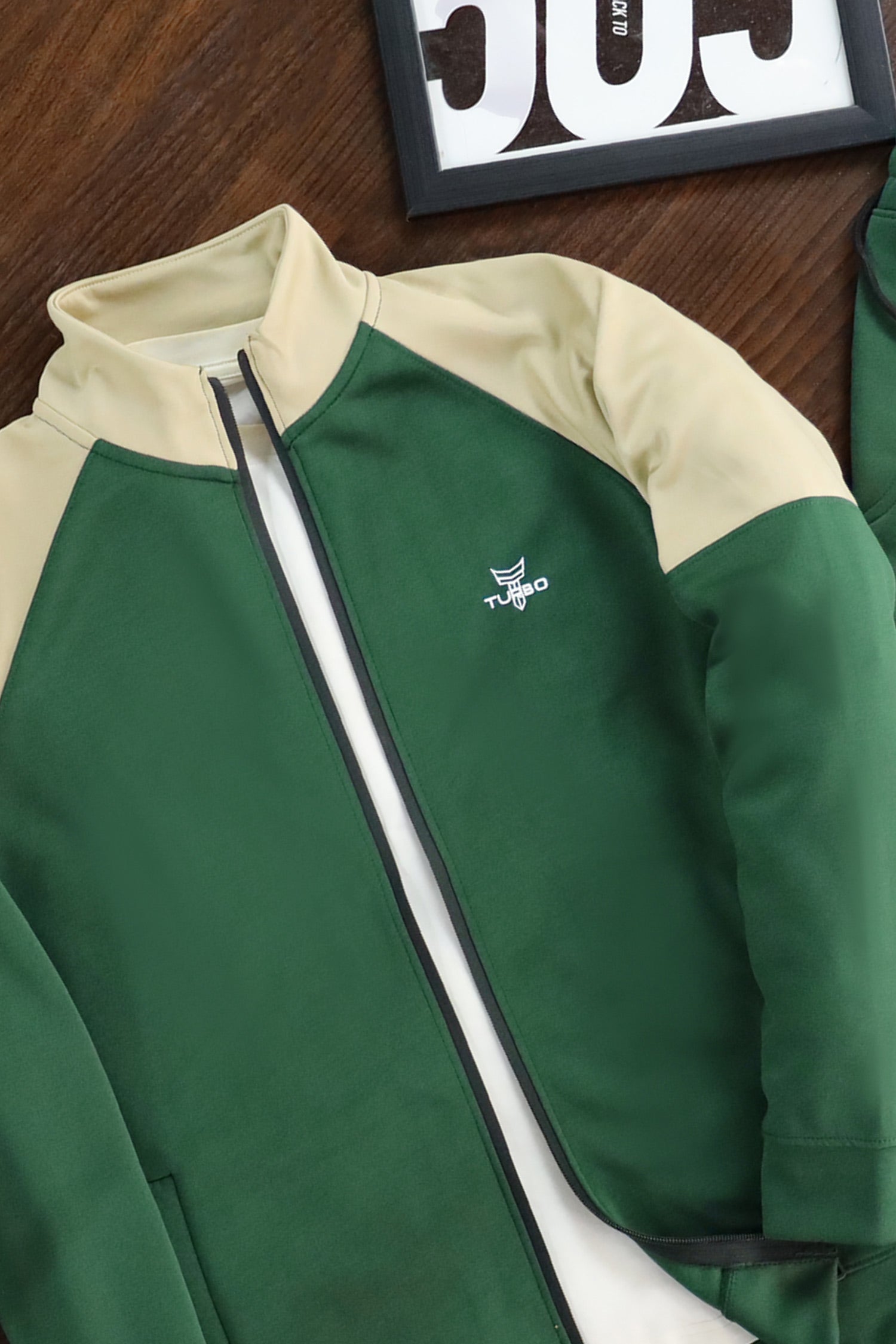 Turbo Raglan Sleeves Panel Moke Neck Zipper Tracksuit