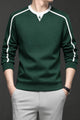 Turbo Minimal Piping Imported Round Neck Men's Sweatshirt In Green