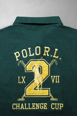 Polo Rph Luren Classic Fit Typography Embroidered Men's Polo Shirt In Green