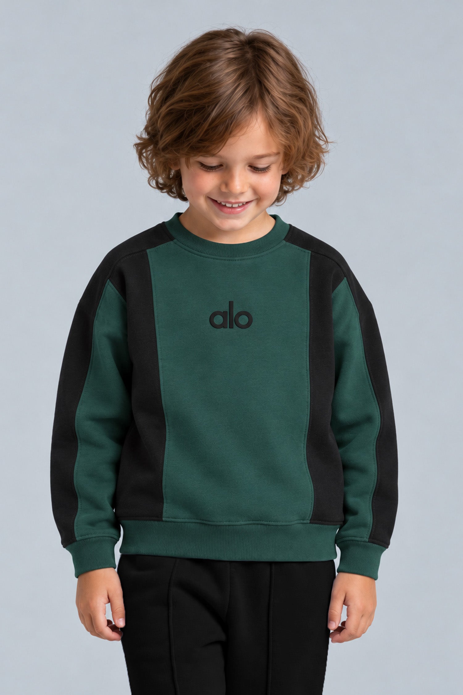 Alo Color-Block Quarter Round Neck Kid's Sweatshirt