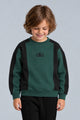 Alo Color-Block Quarter Round Neck Kid's Sweatshirt In Green