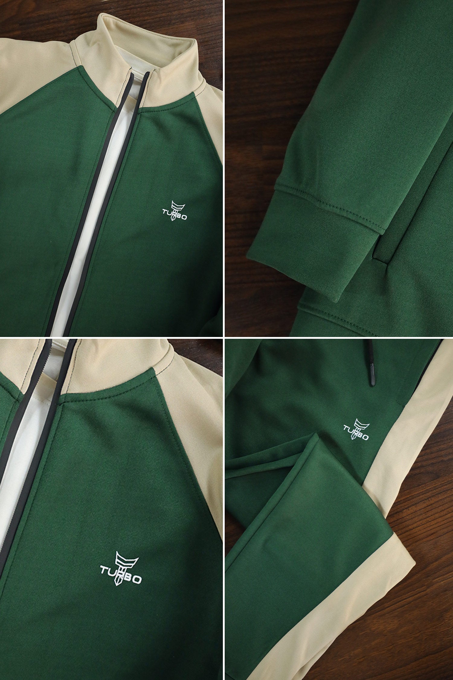 Turbo Raglan Sleeves Panel Moke Neck Zipper Tracksuit
