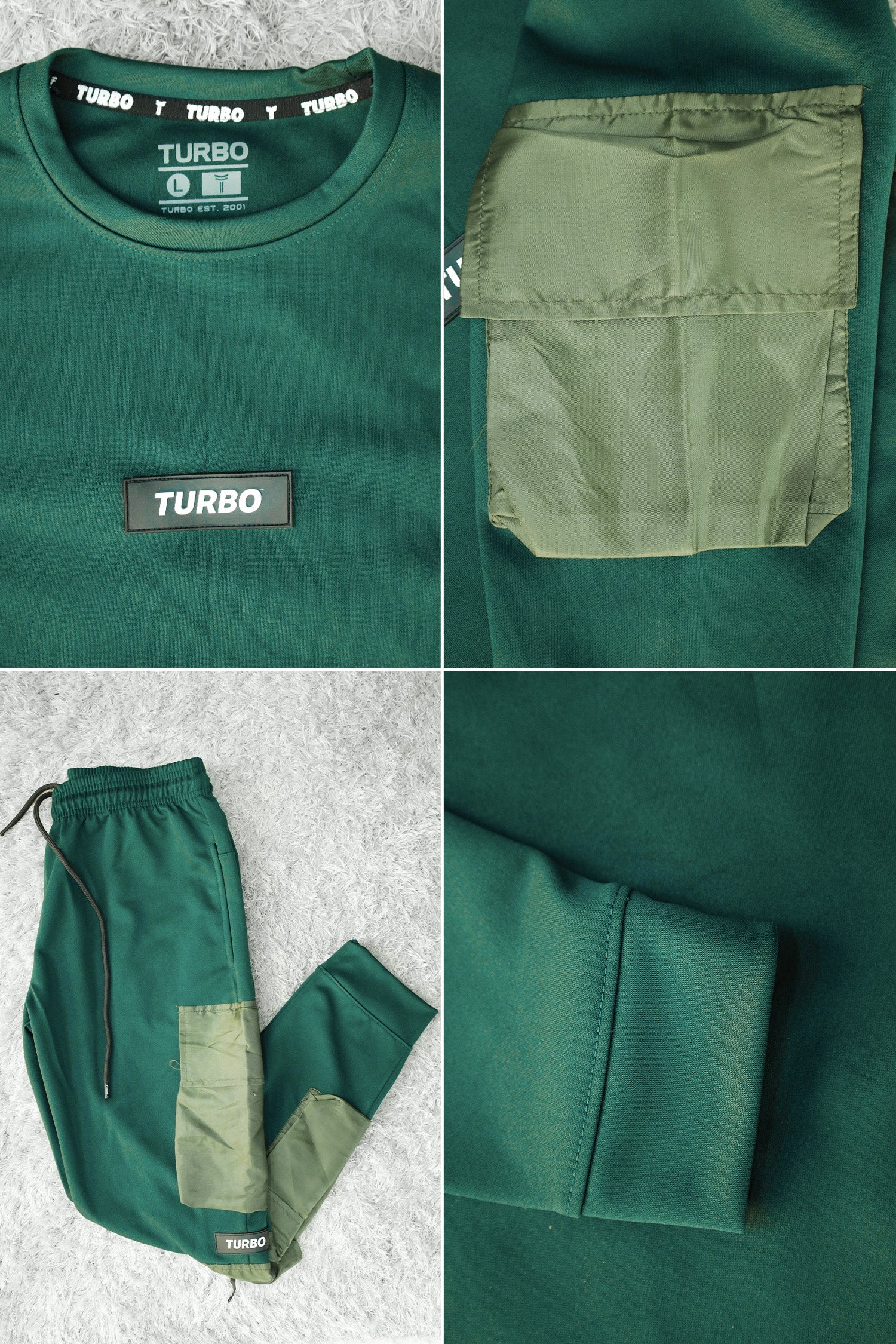 Turbo 6 Pocket Style Men Round Neck Tracksuit