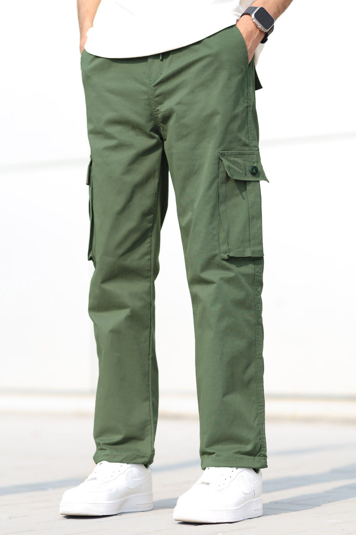 Turbo Loose Bottom Cargo Trouser In Green