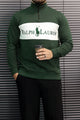 Rlph Lurn Quarter Zip-Up Mock Neck Men's Sweatshirt In Green