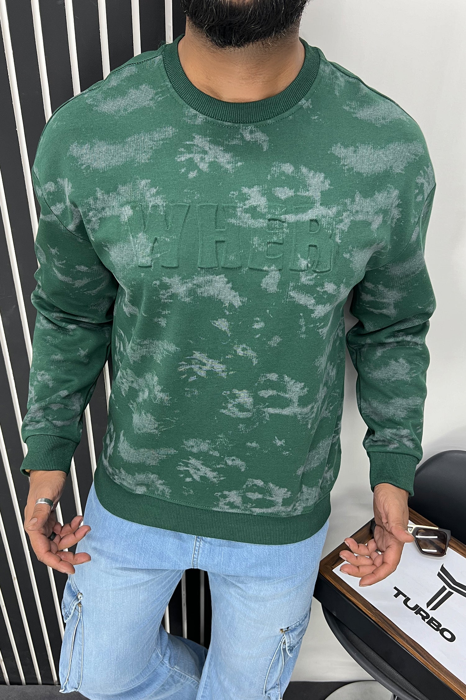 Wher Dye&Dye Style Full Sleeves Men's Sweatshirt